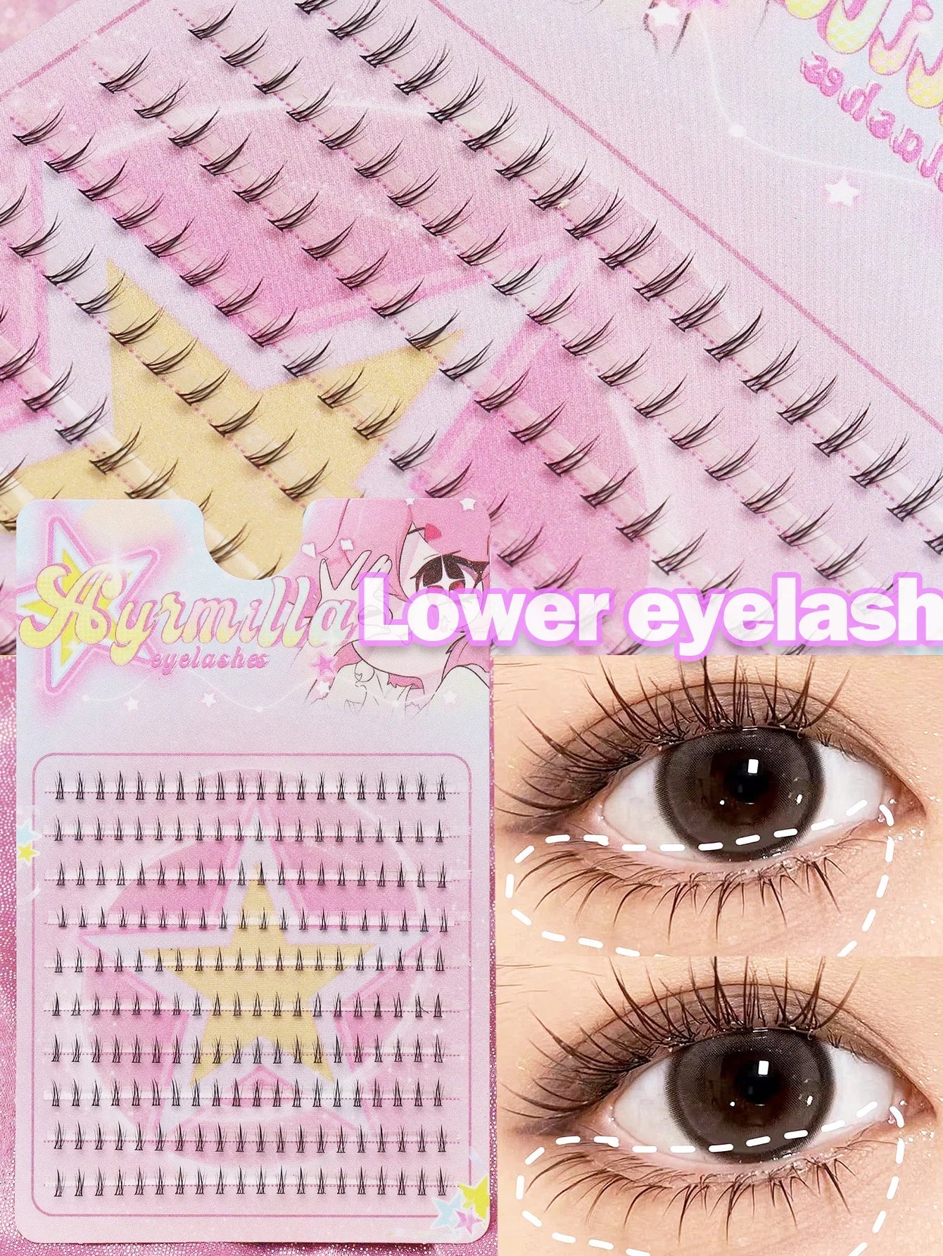 Ayr 80PCS C curl brown style Eyelash Extension Winged Individual Lashes Natural Segmented Eyelash Bundles Makeup Tools - Cozy & Co. Market