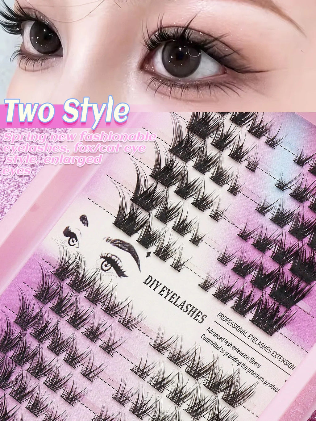 Ayr 80PCS C curl brown style Eyelash Extension Winged Individual Lashes Natural Segmented Eyelash Bundles Makeup Tools - Cozy & Co. Market