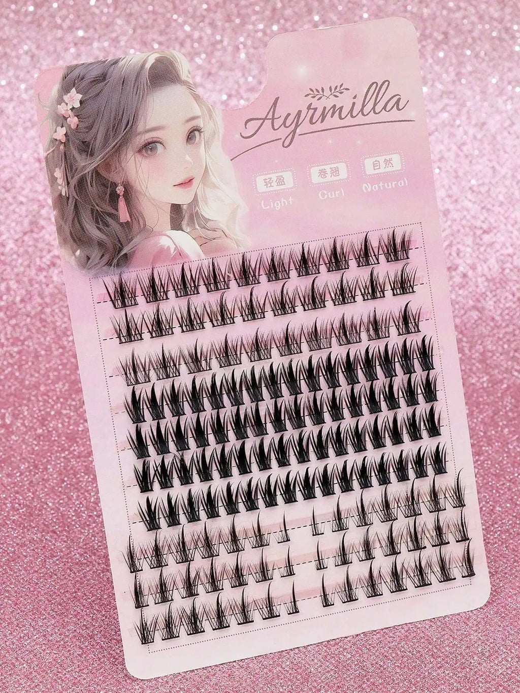 Ayr 80PCS C curl brown style Eyelash Extension Winged Individual Lashes Natural Segmented Eyelash Bundles Makeup Tools - Cozy & Co. Market