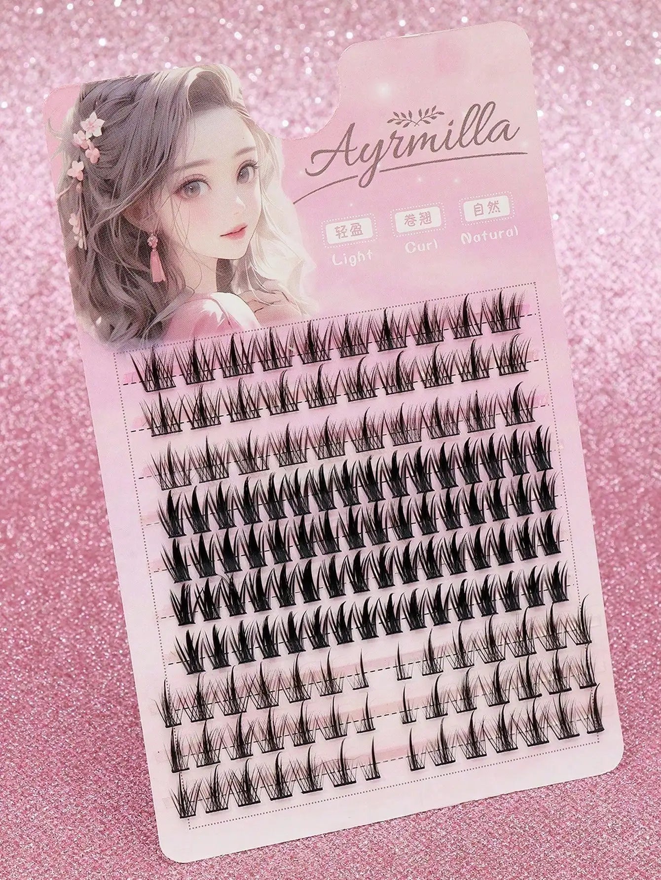 Ayr 80PCS C curl brown style Eyelash Extension Winged Individual Lashes Natural Segmented Eyelash Bundles Makeup Tools - Cozy & Co. Market