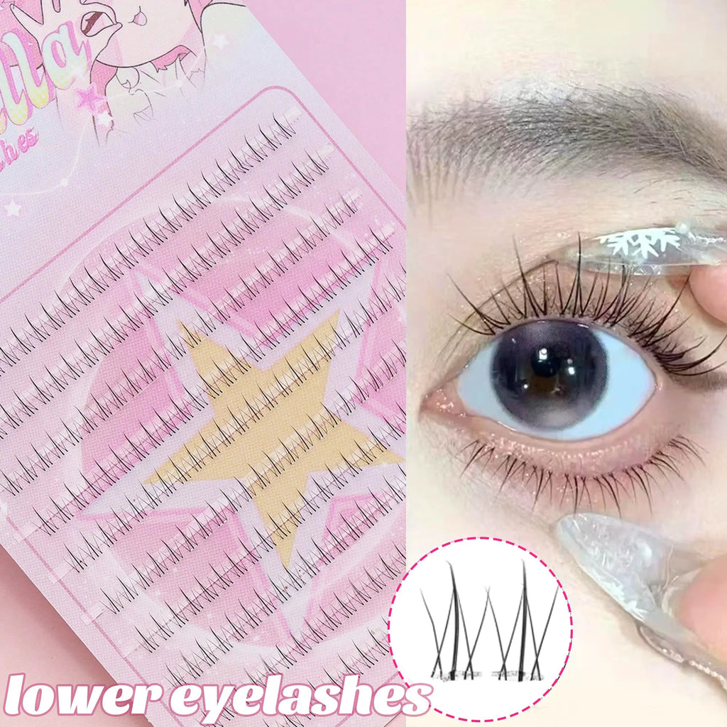 Ayr 80PCS C curl brown style Eyelash Extension Winged Individual Lashes Natural Segmented Eyelash Bundles Makeup Tools - Cozy & Co. Market