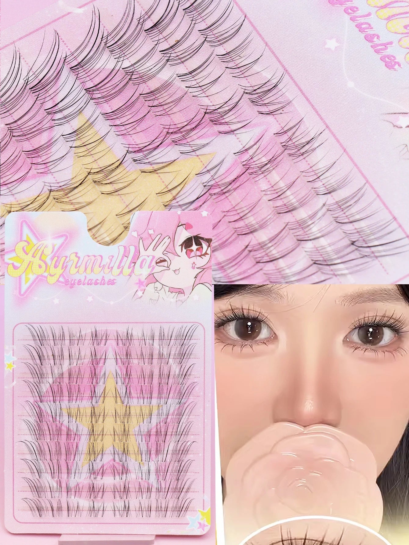 Ayr 80PCS C curl brown style Eyelash Extension Winged Individual Lashes Natural Segmented Eyelash Bundles Makeup Tools - Cozy & Co. Market