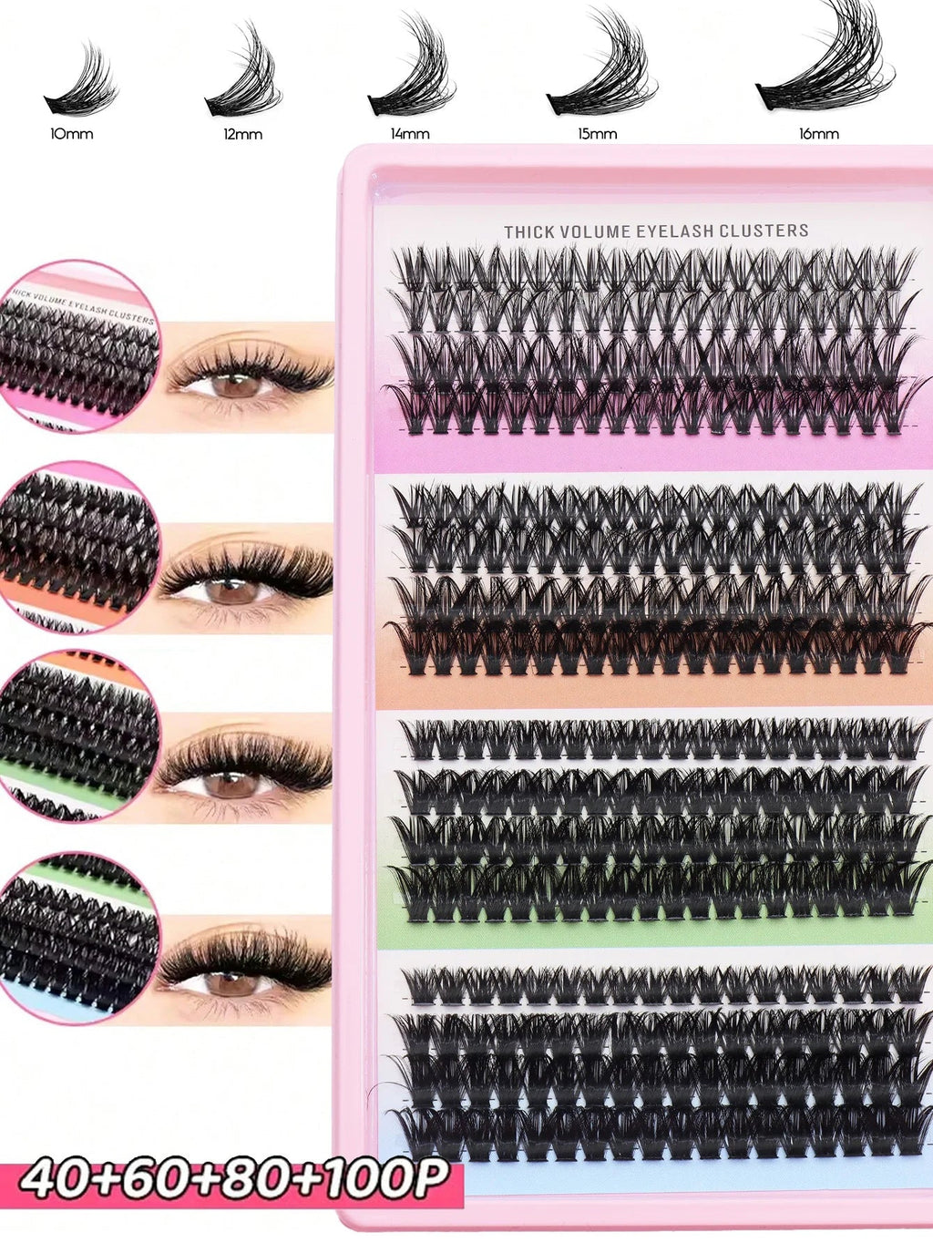 Ayr 80PCS C curl brown style Eyelash Extension Winged Individual Lashes Natural Segmented Eyelash Bundles Makeup Tools - Cozy & Co. Market