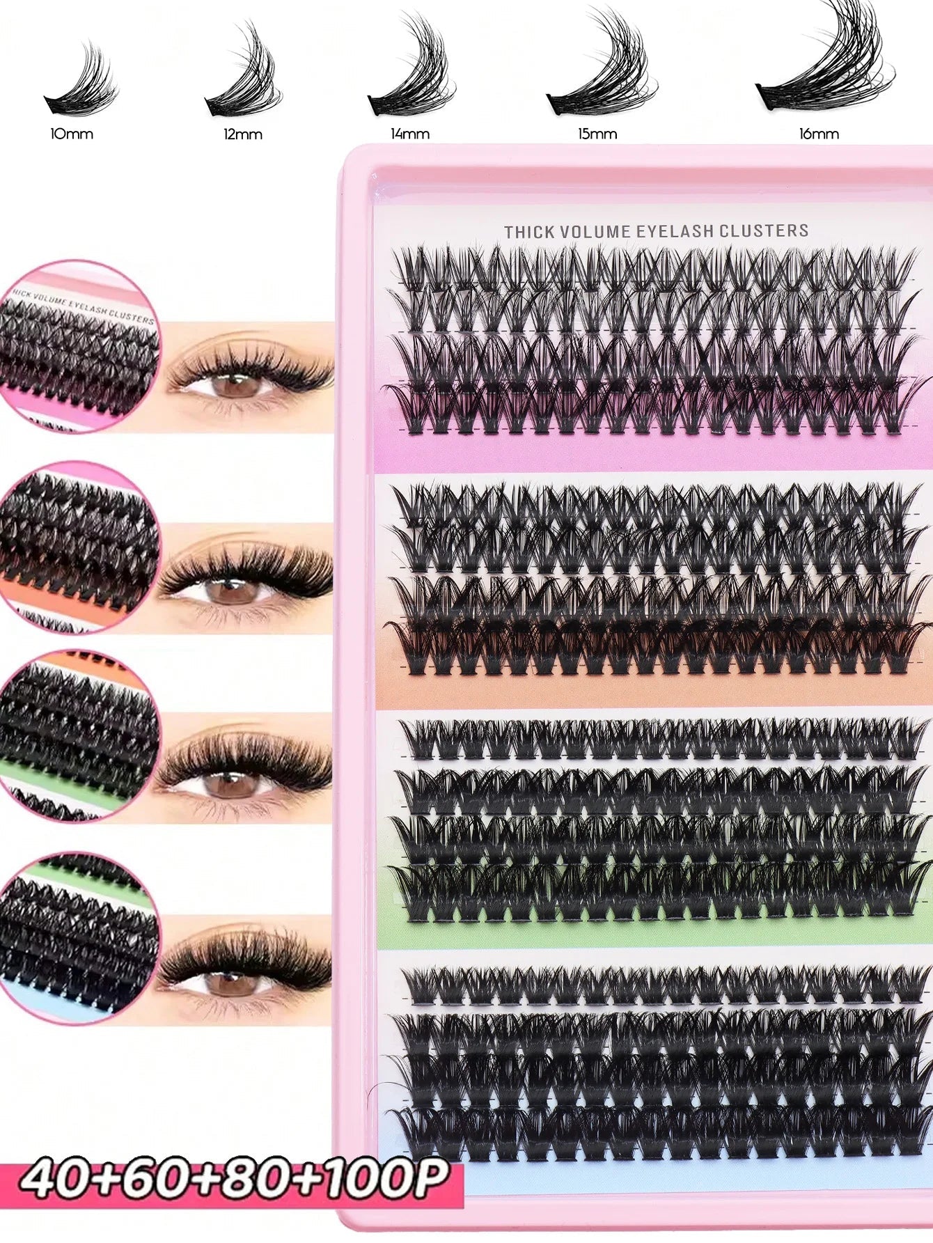 Ayr 80PCS C curl brown style Eyelash Extension Winged Individual Lashes Natural Segmented Eyelash Bundles Makeup Tools - Cozy & Co. Market