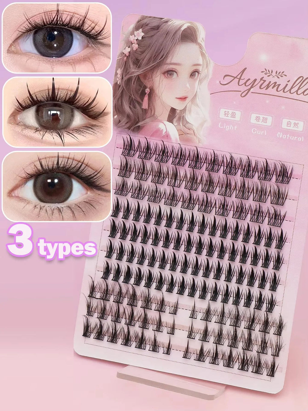 Ayr 80PCS C curl brown style Eyelash Extension Winged Individual Lashes Natural Segmented Eyelash Bundles Makeup Tools - Cozy & Co. Market
