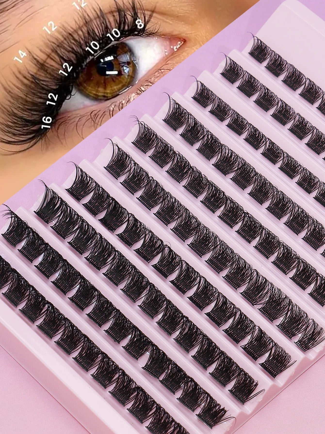 Ayr 80PCS C curl brown style Eyelash Extension Winged Individual Lashes Natural Segmented Eyelash Bundles Makeup Tools - Cozy & Co. Market