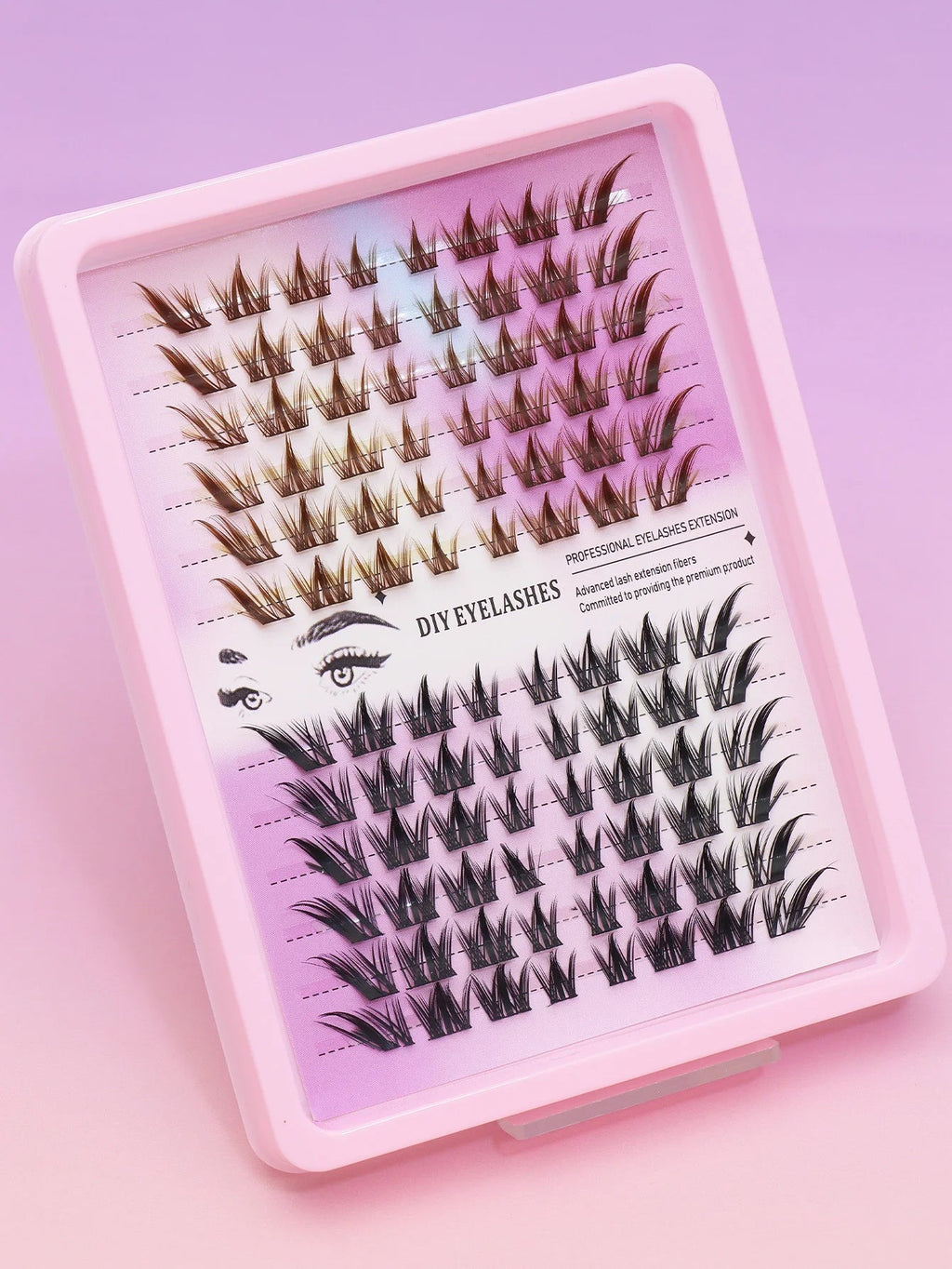 Ayr 80PCS C curl brown style Eyelash Extension Winged Individual Lashes Natural Segmented Eyelash Bundles Makeup Tools - Cozy & Co. Market