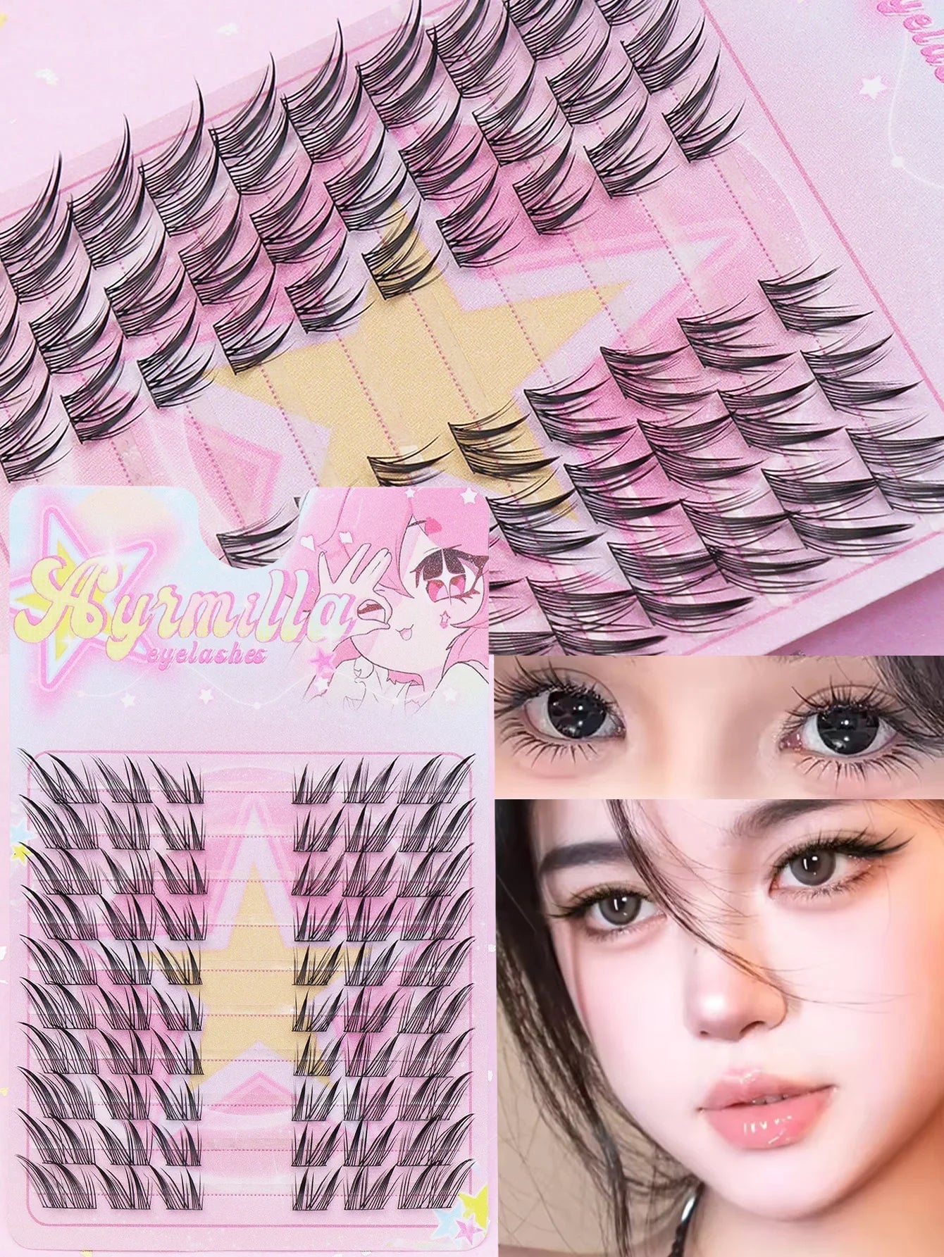 Ayr 80PCS C curl brown style Eyelash Extension Winged Individual Lashes Natural Segmented Eyelash Bundles Makeup Tools - Cozy & Co. Market