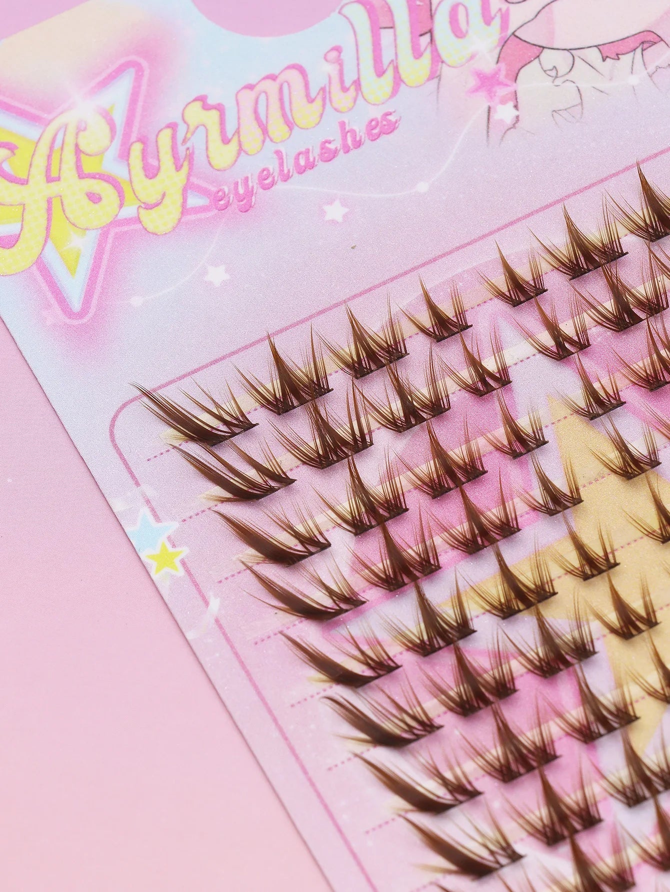 Ayr 80PCS C curl brown style Eyelash Extension Winged Individual Lashes Natural Segmented Eyelash Bundles Makeup Tools - Cozy & Co. Market