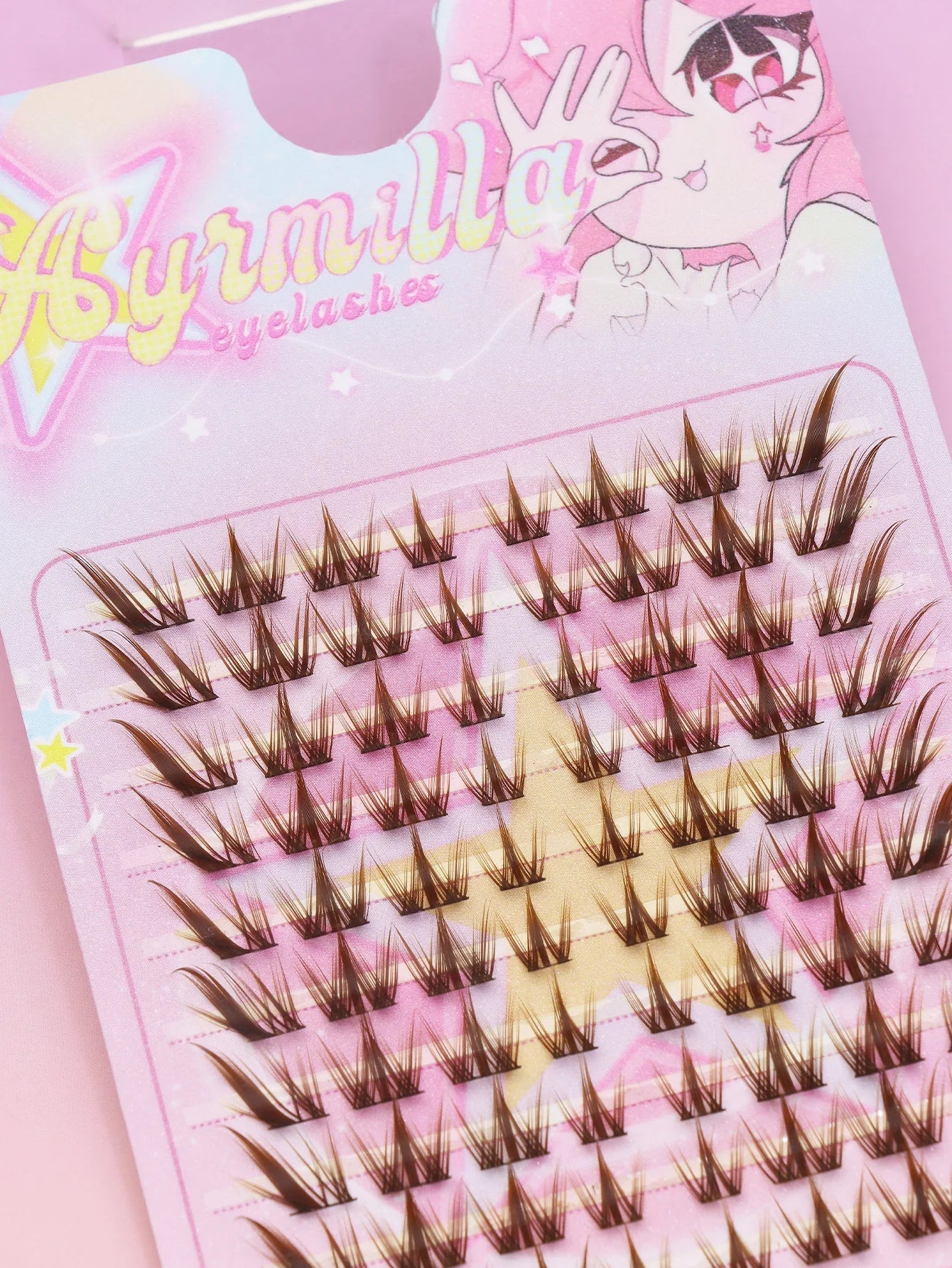 Ayr 80PCS C curl brown style Eyelash Extension Winged Individual Lashes Natural Segmented Eyelash Bundles Makeup Tools - Cozy & Co. Market