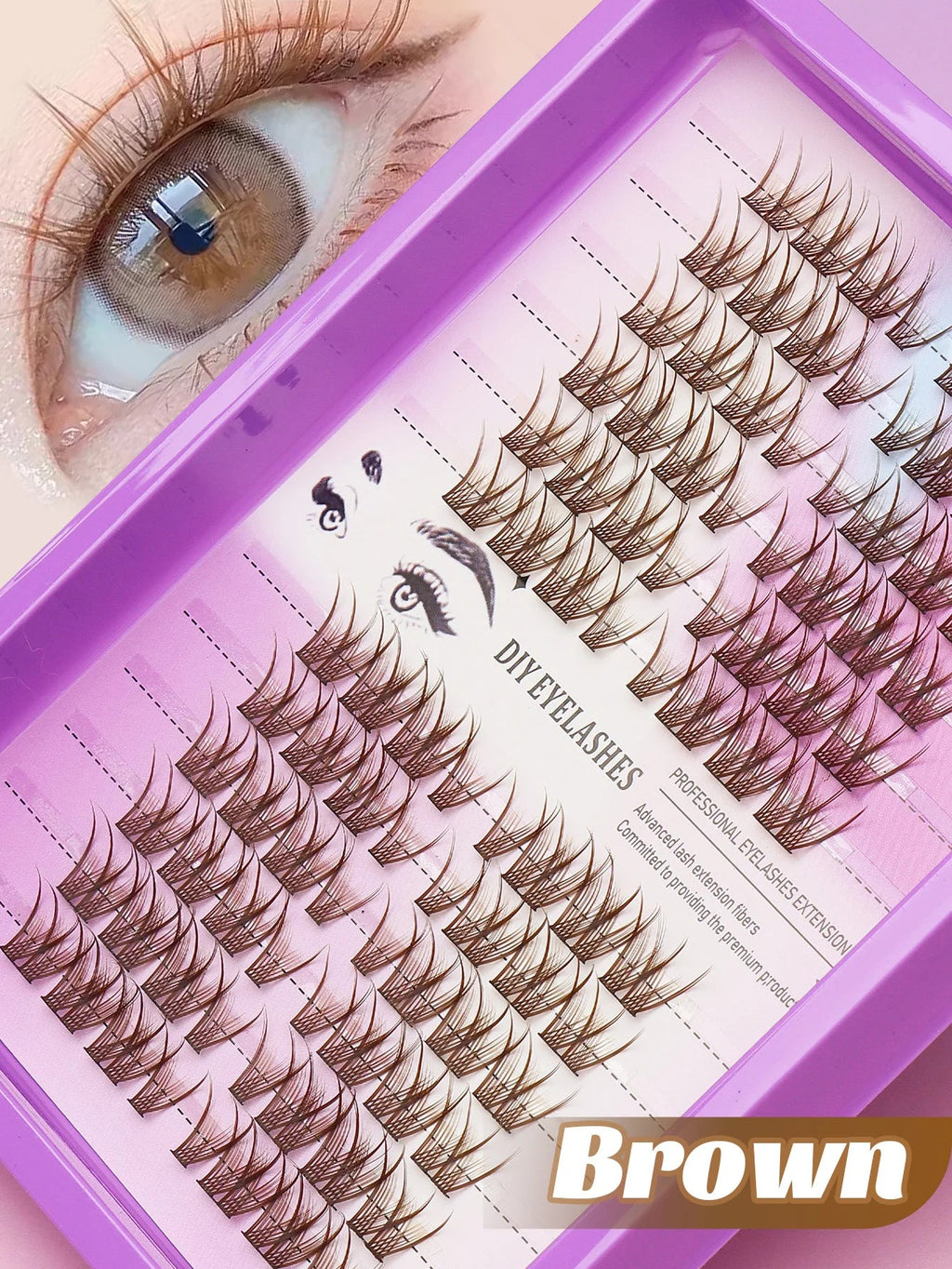 Ayr 80PCS C curl brown style Eyelash Extension Winged Individual Lashes Natural Segmented Eyelash Bundles Makeup Tools - Cozy & Co. Market