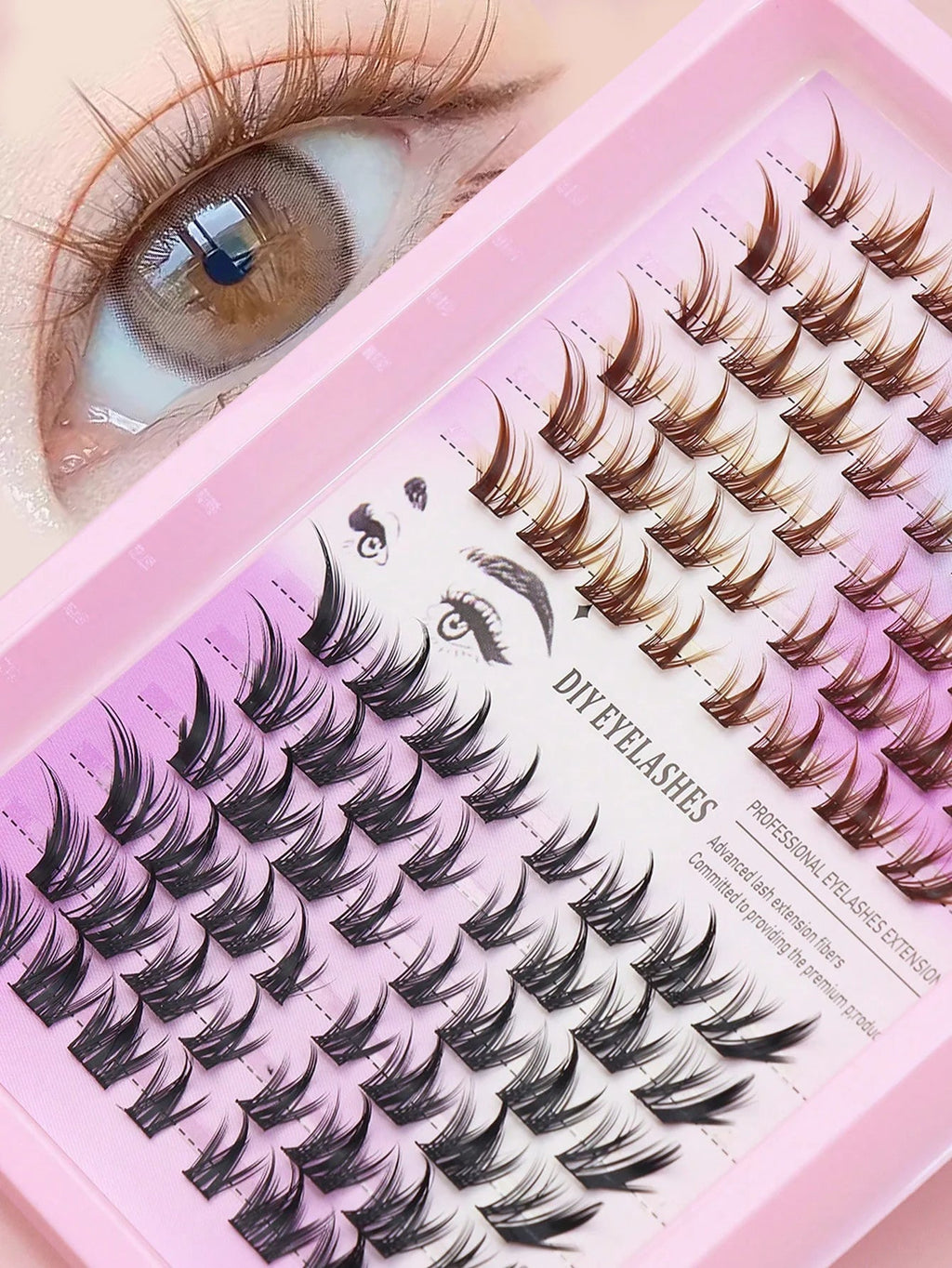 Ayr 80PCS C curl brown style Eyelash Extension Winged Individual Lashes Natural Segmented Eyelash Bundles Makeup Tools - Cozy & Co. Market