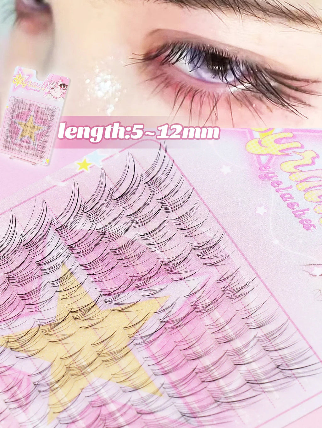 Ayr 80PCS C curl brown style Eyelash Extension Winged Individual Lashes Natural Segmented Eyelash Bundles Makeup Tools - Cozy & Co. Market