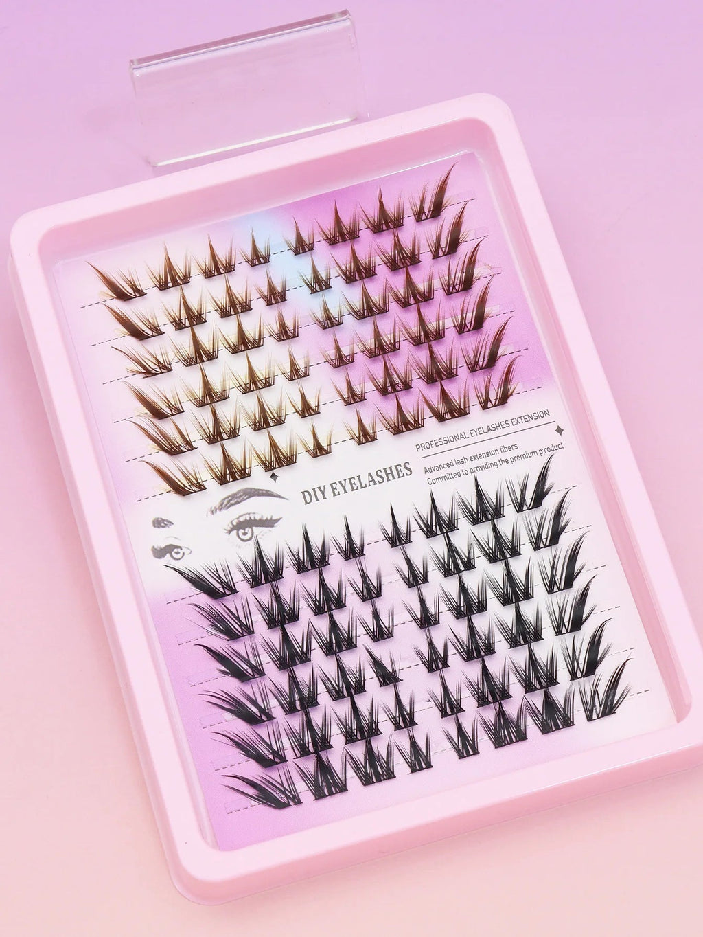 Ayr 80PCS C curl brown style Eyelash Extension Winged Individual Lashes Natural Segmented Eyelash Bundles Makeup Tools - Cozy & Co. Market