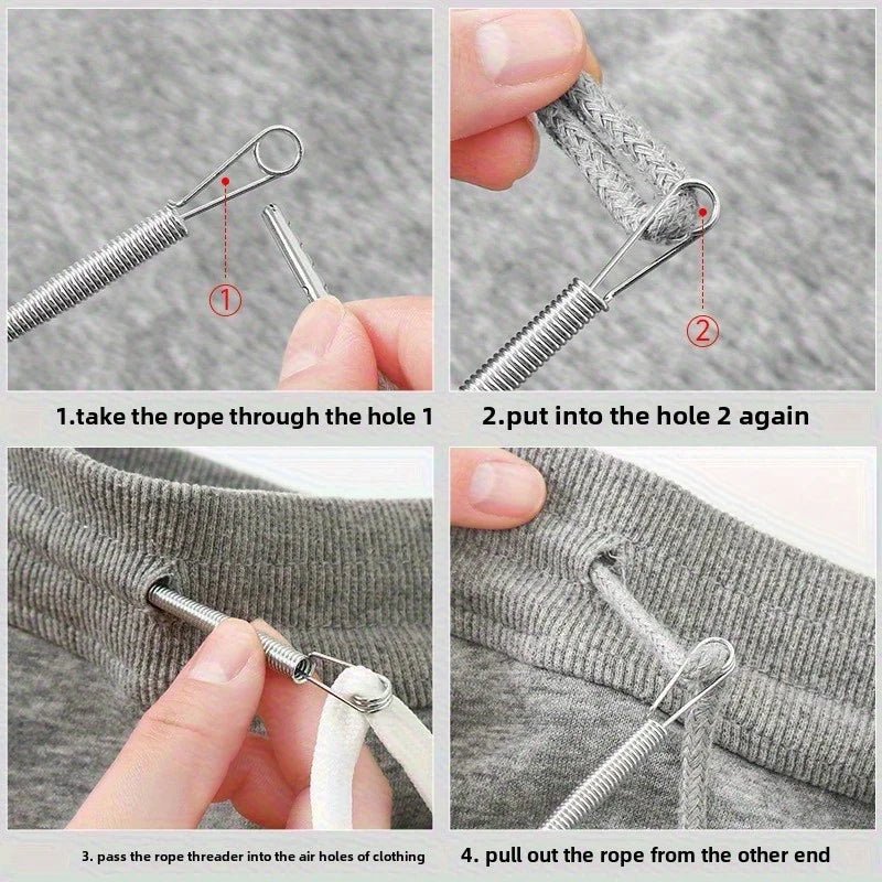 Bendable Spring Drawstring Threader Clip Pants Hoodies Elastic Band Lace Cord Flexible Drawstring Thread DIY Sewing Accessories - Cozy & Co. Market