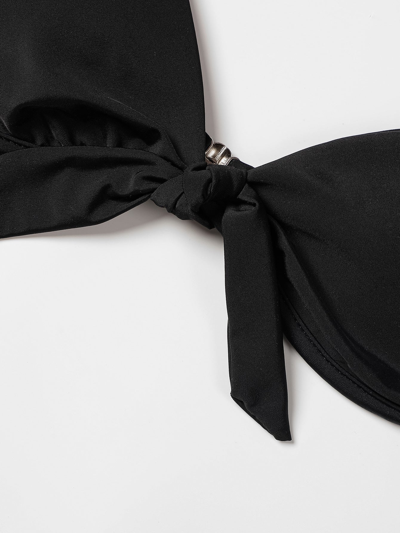Billion Swimming European and American Solid Color Bikini 2024 New Bow High Waist Sexy Split Swimsuit Swimwear Cross-border - Cozy & Co. Market