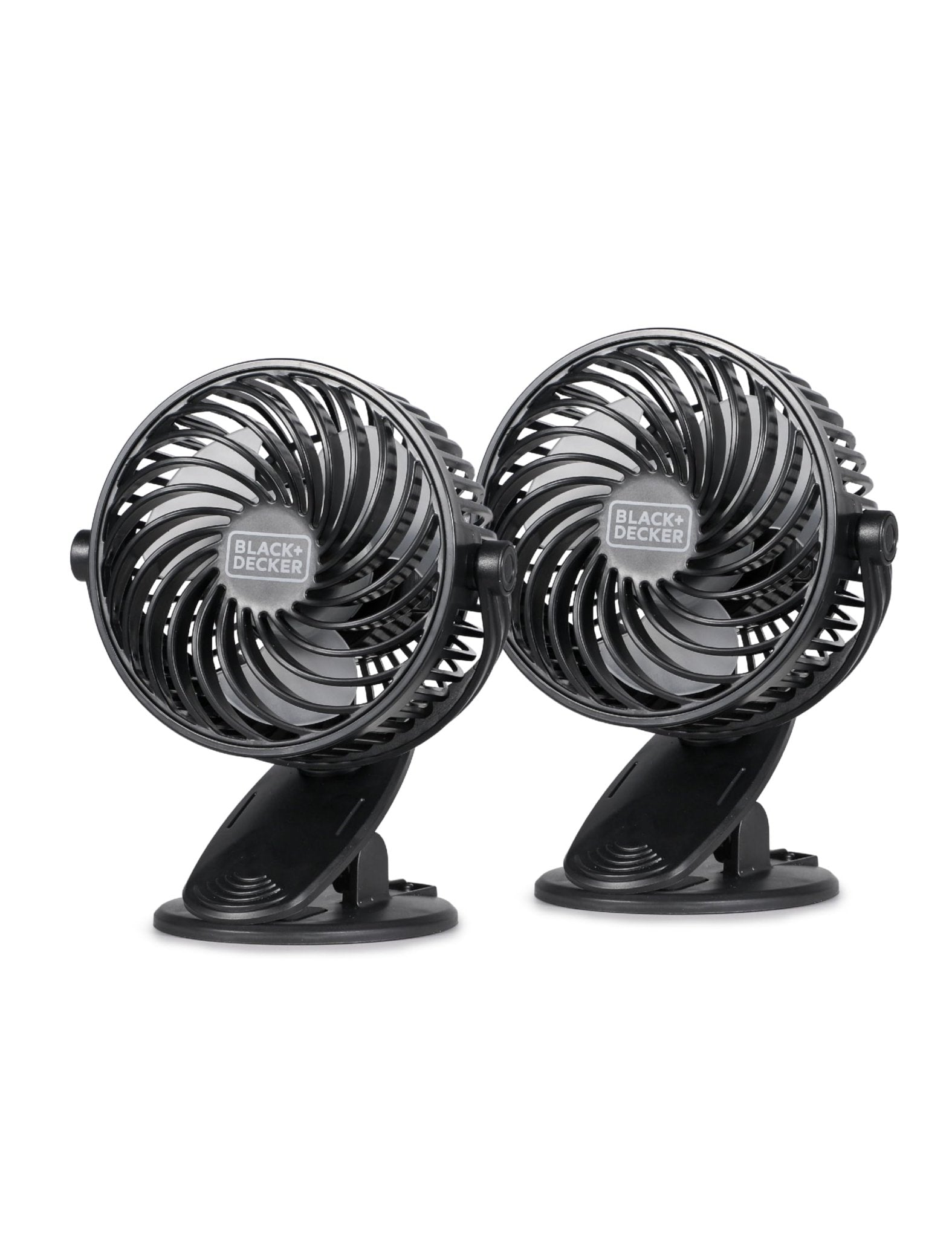 BLACK+DECKER 4" Convertible Cooling Fan Clip Fan and Standing Fan for Home or Office Portable Fan for Tabletop with 3 Speed Settings and Adjustable Tilt Angle Desk Fan 2-Pack Black - Cozy & Co. Market