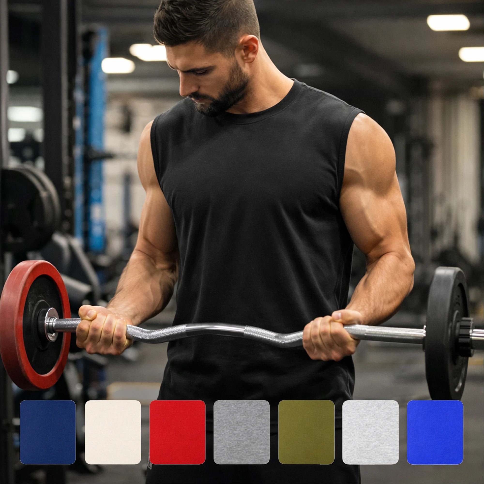 Blu Rock Men's Casual Solid Muscle Tank T-Shirt Sleeveless Tee 100% Cotton Breathable Quick Dry 180g - Cozy & Co. Market