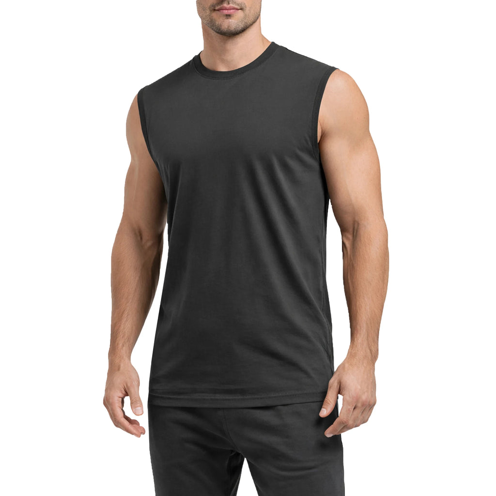 Blu Rock Men's Casual Solid Muscle Tank T-Shirt Sleeveless Tee 100% Cotton Breathable Quick Dry 180g - Cozy & Co. Market