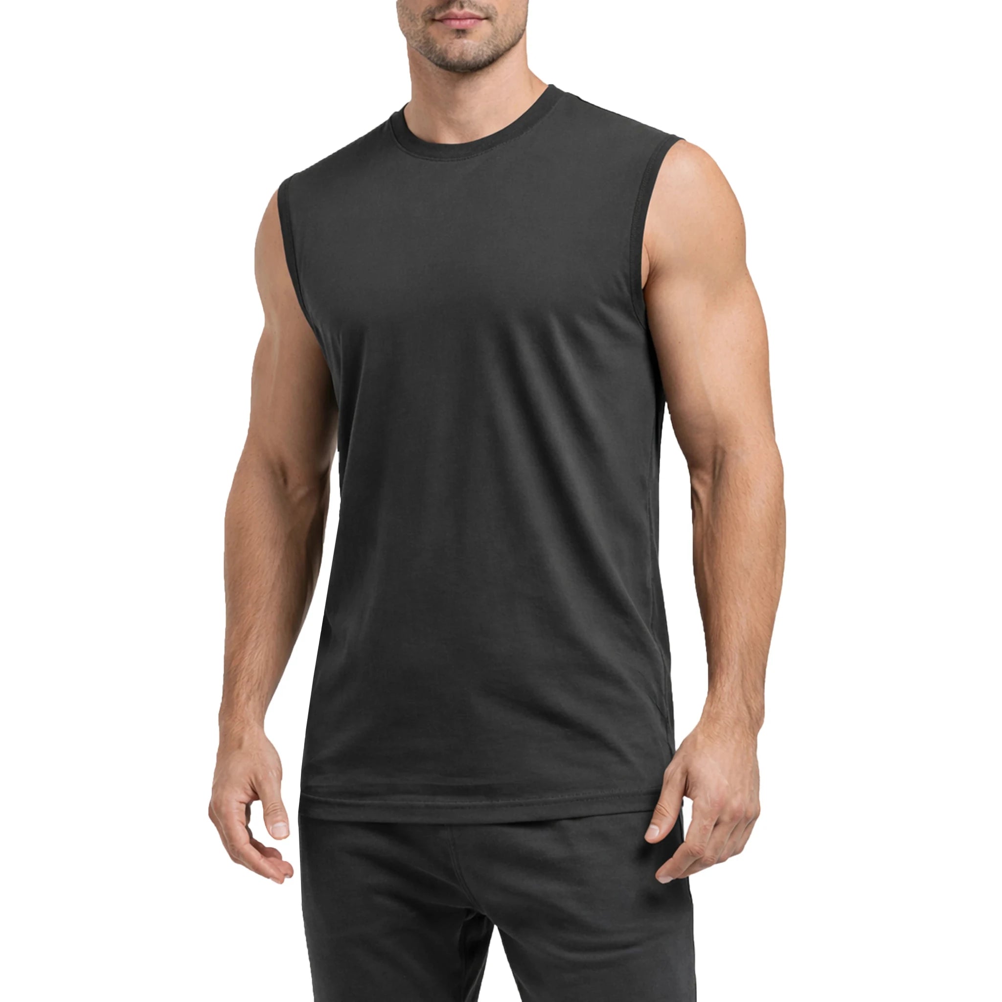 Blu Rock Men's Casual Solid Muscle Tank T-Shirt Sleeveless Tee 100% Cotton Breathable Quick Dry 180g - Cozy & Co. Market