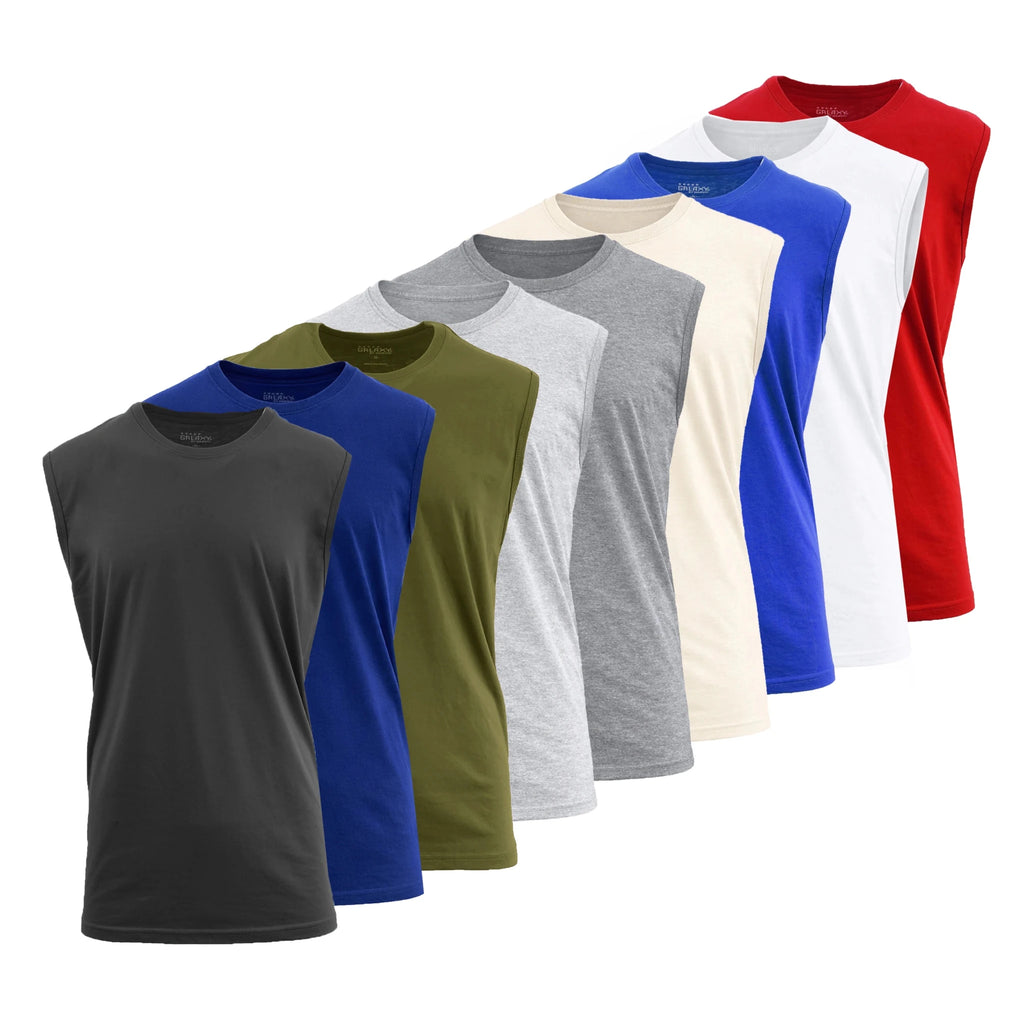 Blu Rock Men's Casual Solid Muscle Tank T-Shirt Sleeveless Tee 100% Cotton Breathable Quick Dry 180g - Cozy & Co. Market