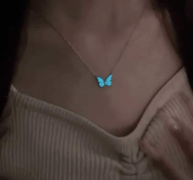 Blue Luminous Smart Butterfly Necklace - Cozy & Co. Market