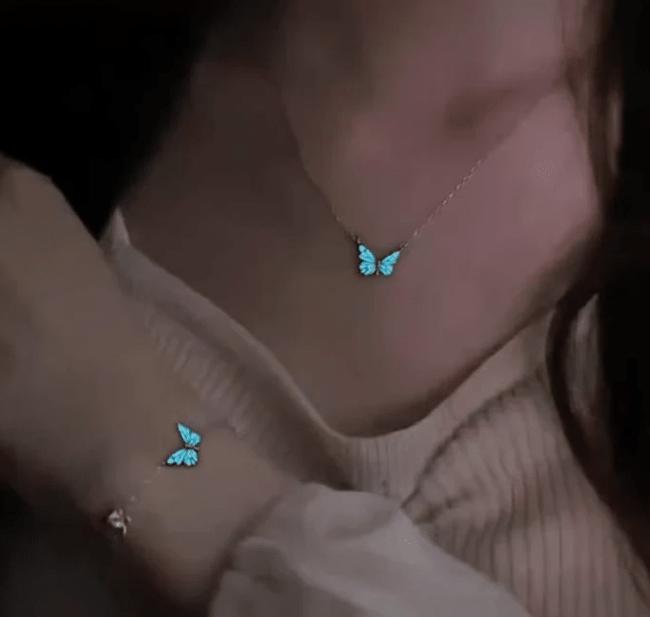 Blue Luminous Smart Butterfly Necklace - Cozy & Co. Market