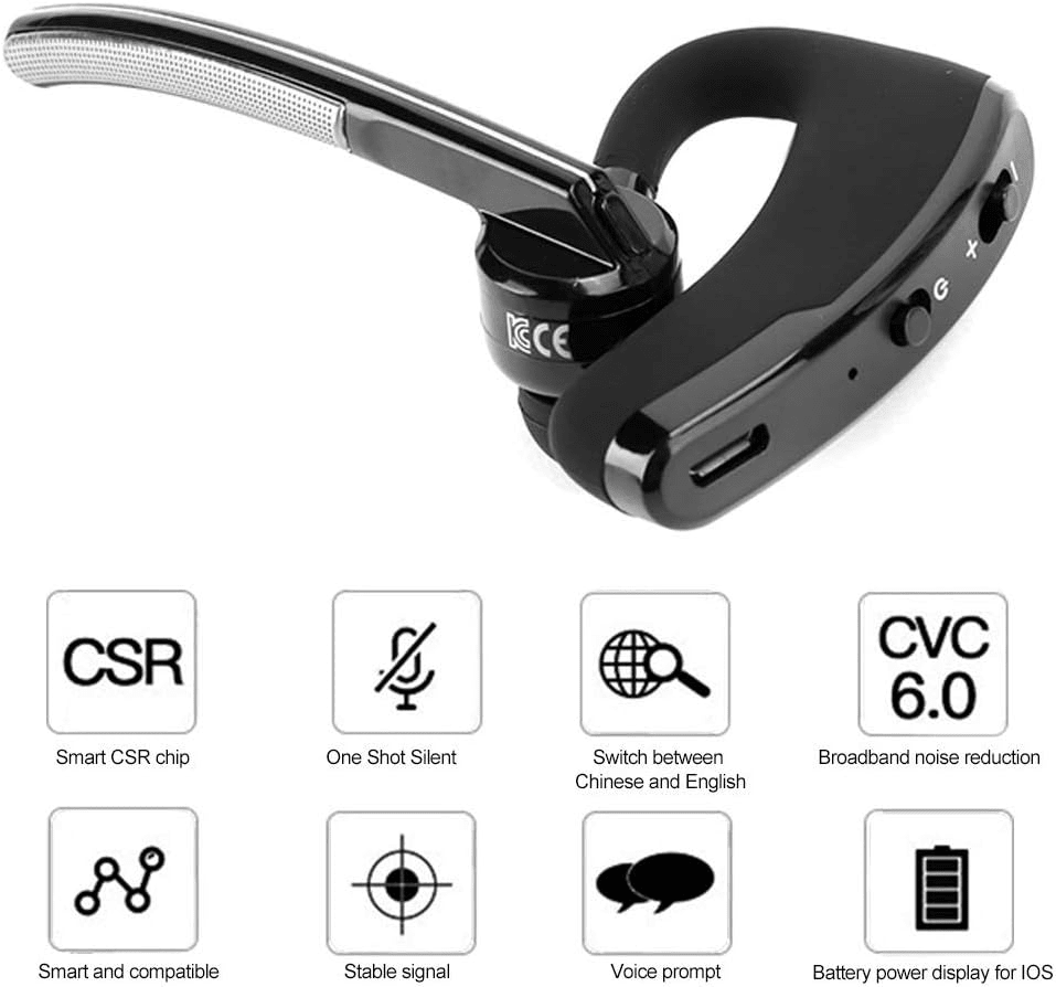 Bluetooth Earpiece Wireless Headset Noise Cancelling Headphones Driver Trucker - Cozy & Co. Market