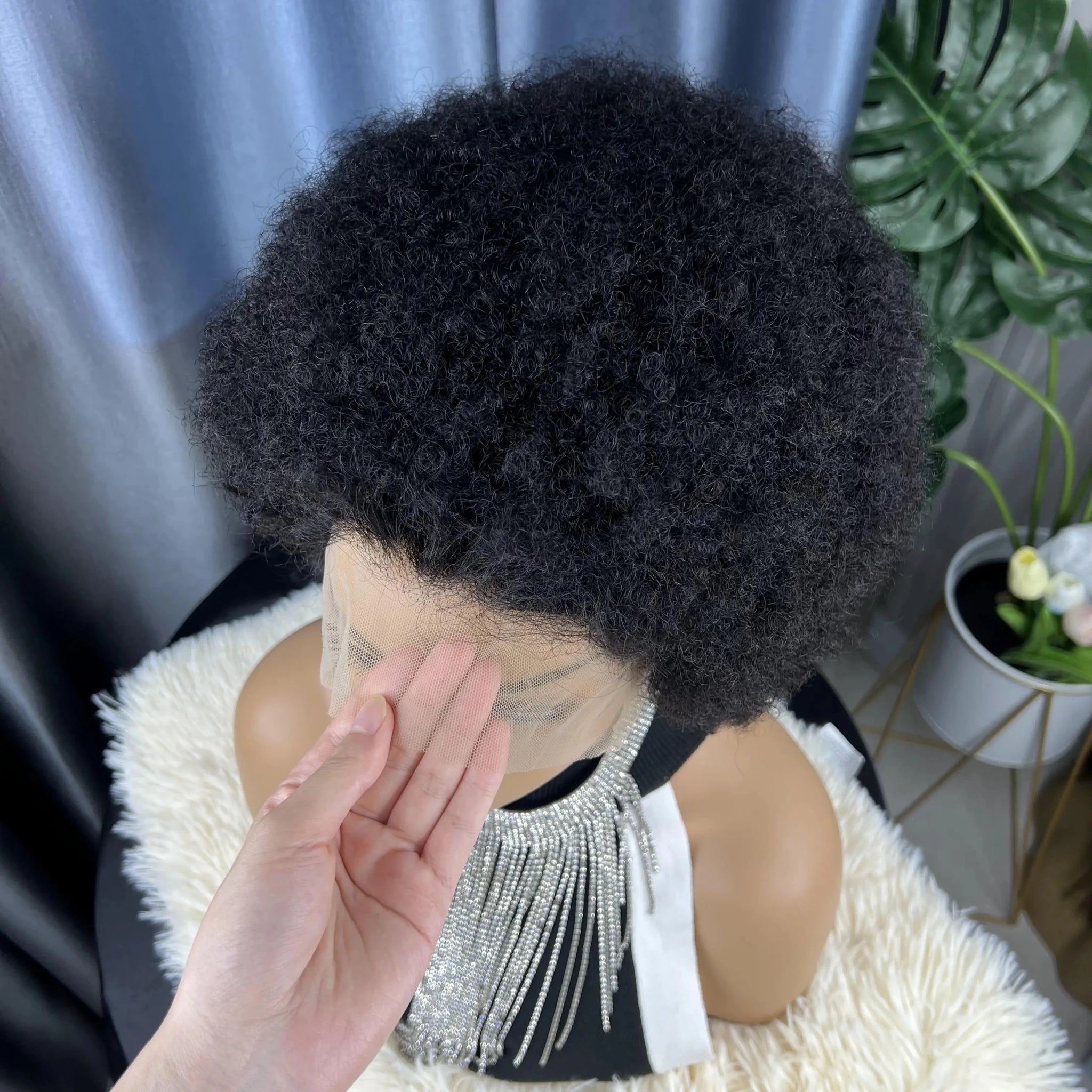 Brazilian Pixie Cut Swiss Lace Human Hair 13X4 Short Afro Curly Lace Front Wigs Human Hair Short Curly Wigs for Women Human Hair - Cozy & Co. Market