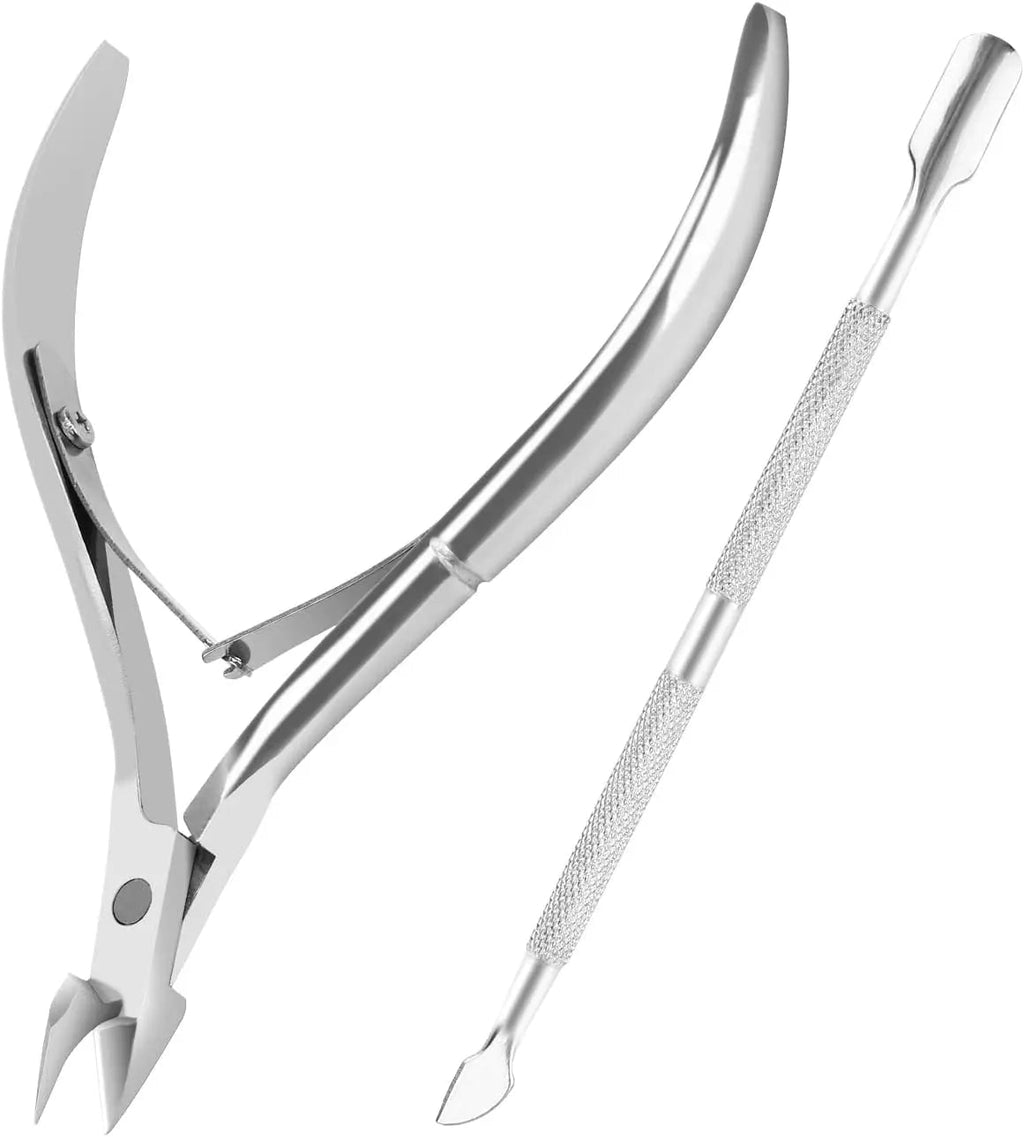 CALIYI Professional Stainless Steel Nail Cutter Scissor Nippers Function Cuticle Pusher Remover Manicure Nail Art Care Tool Kit - Cozy & Co. Market