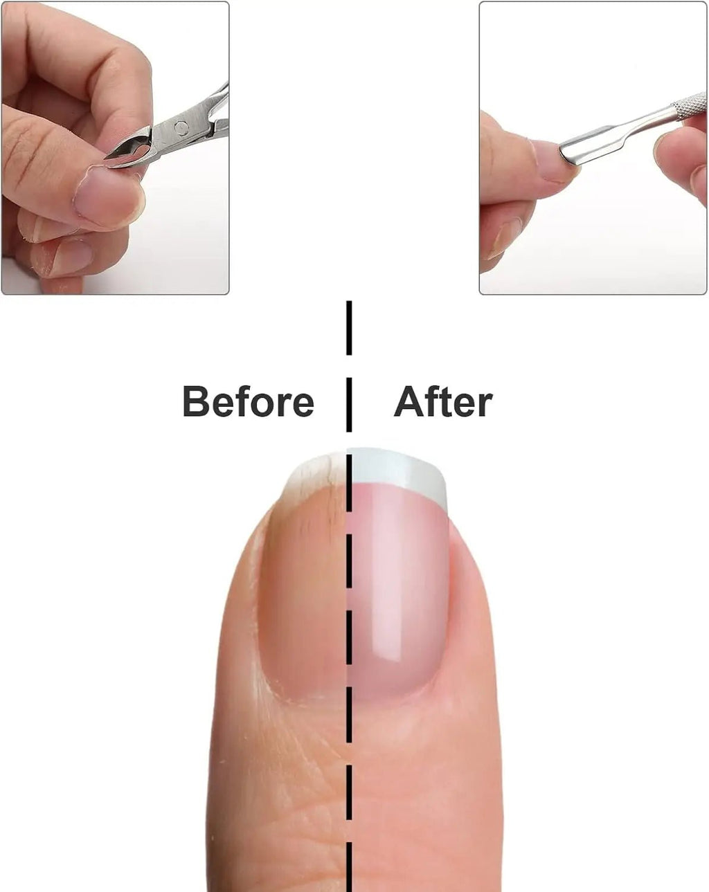 CALIYI Professional Stainless Steel Nail Cutter Scissor Nippers Function Cuticle Pusher Remover Manicure Nail Art Care Tool Kit - Cozy & Co. Market