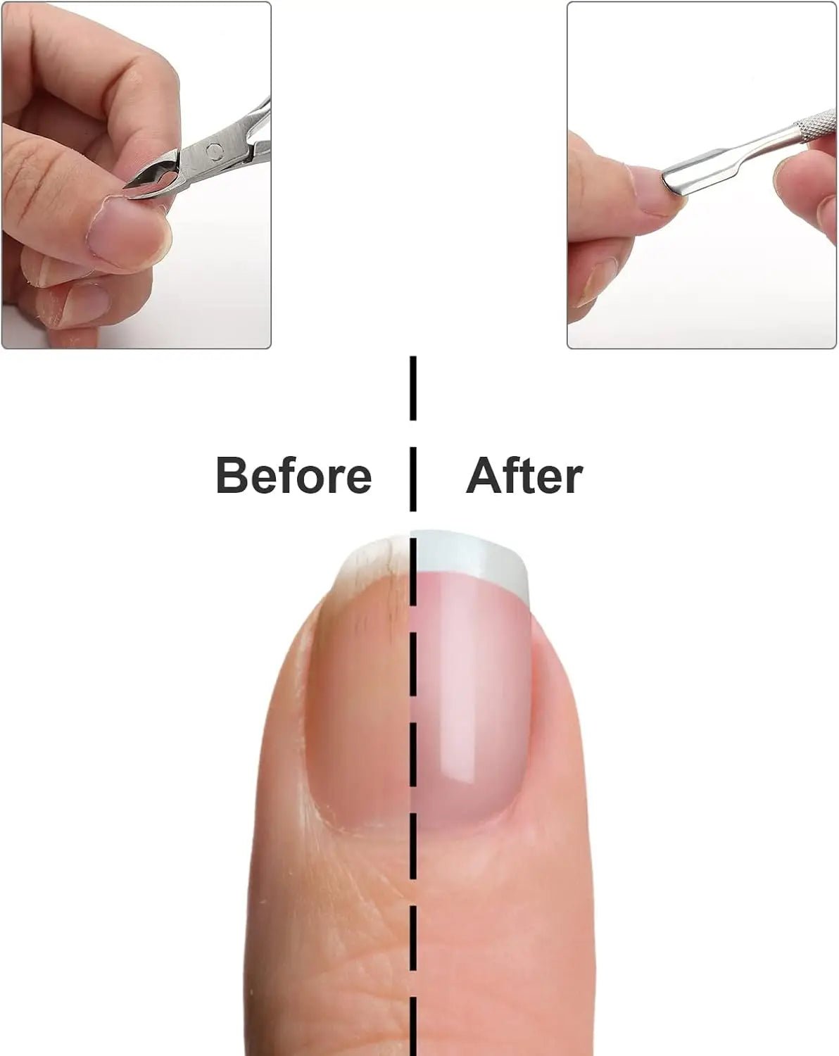CALIYI Professional Stainless Steel Nail Cutter Scissor Nippers Function Cuticle Pusher Remover Manicure Nail Art Care Tool Kit - Cozy & Co. Market