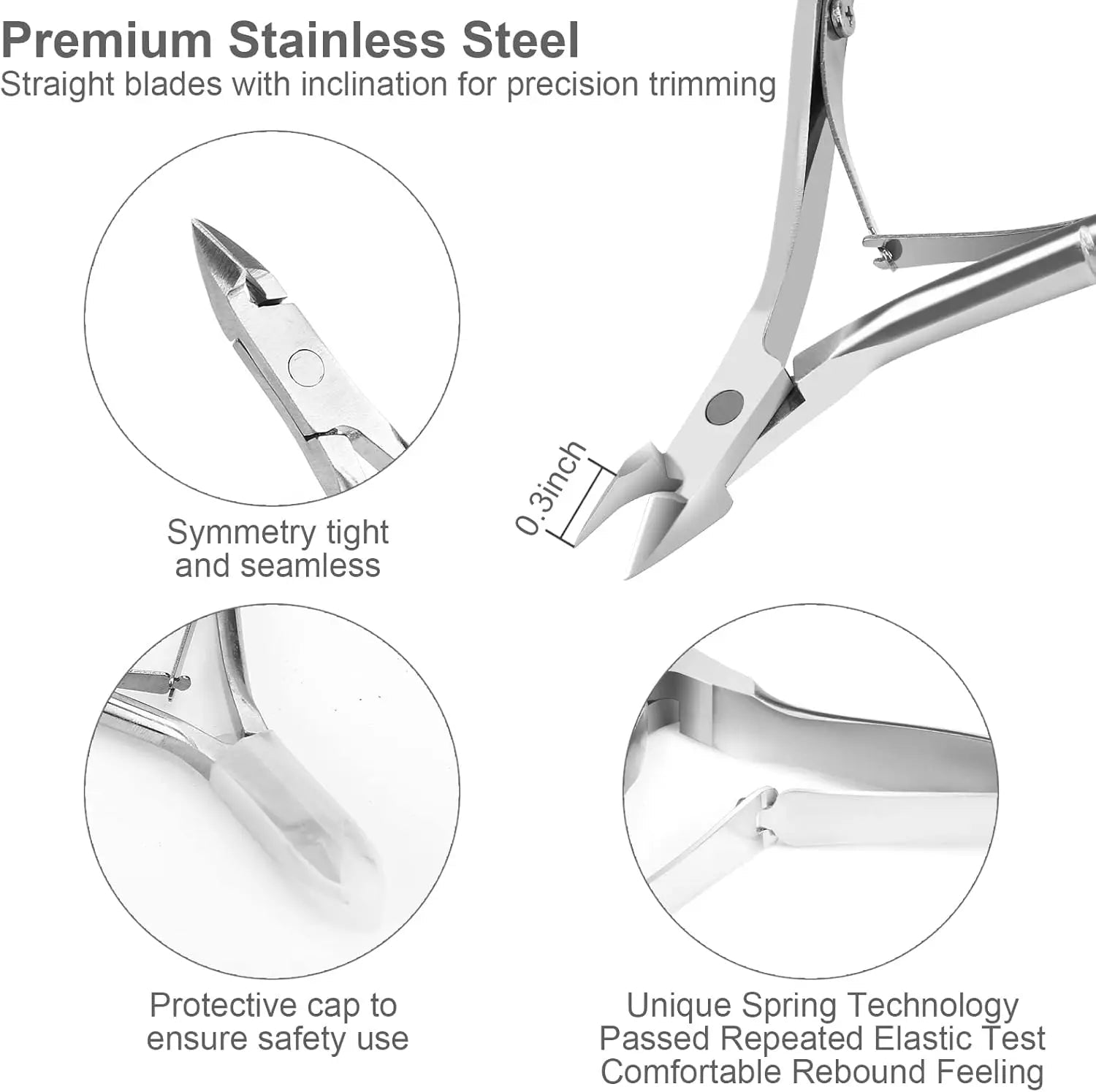 CALIYI Professional Stainless Steel Nail Cutter Scissor Nippers Function Cuticle Pusher Remover Manicure Nail Art Care Tool Kit - Cozy & Co. Market
