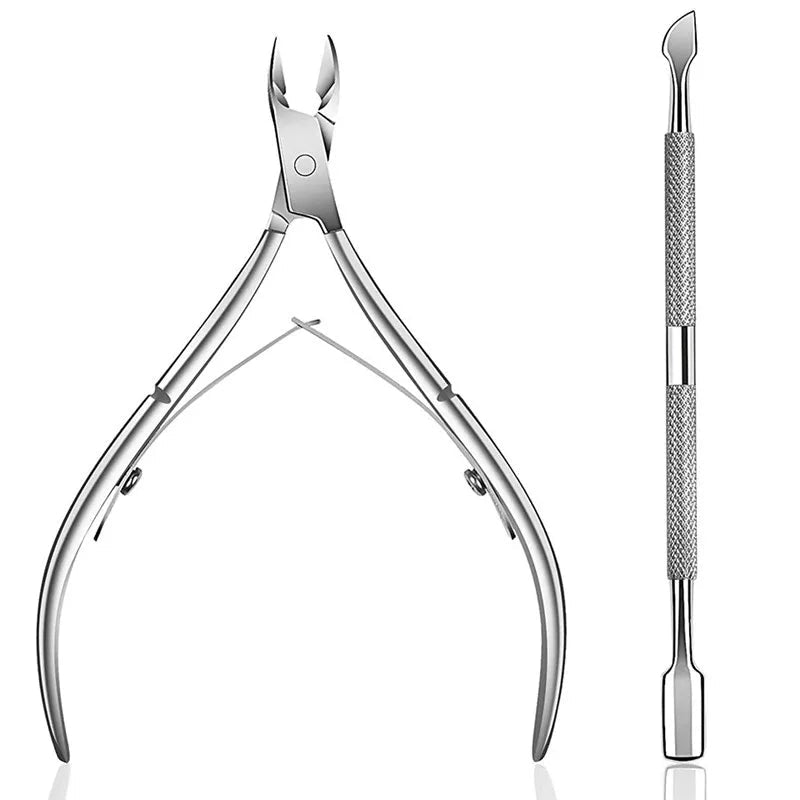 CALIYI Professional Stainless Steel Nail Cutter Scissor Nippers Function Cuticle Pusher Remover Manicure Nail Art Care Tool Kit - Cozy & Co. Market