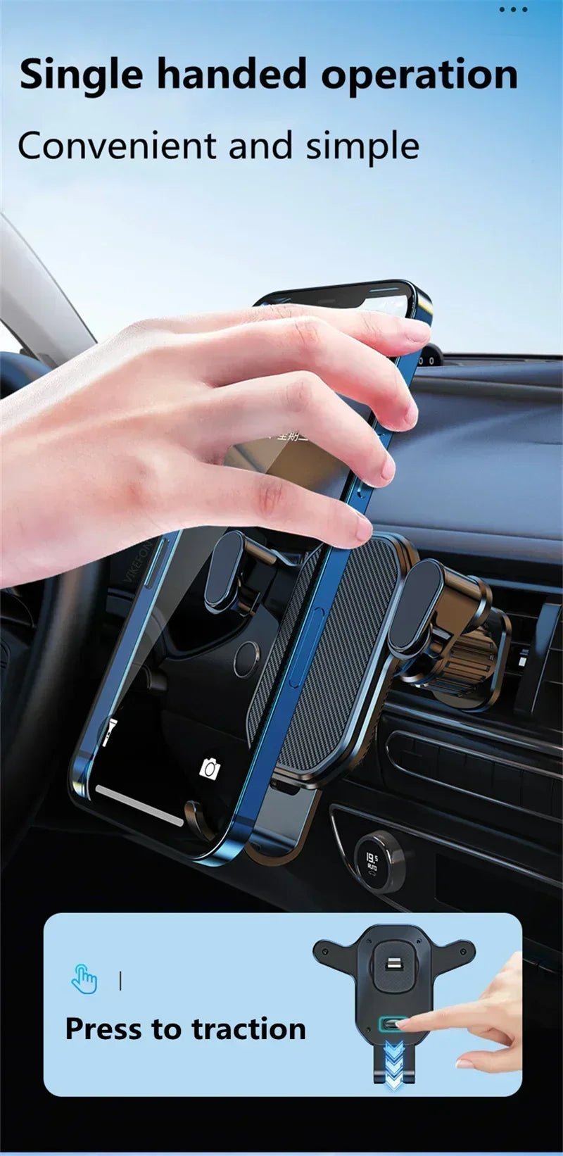 Car Air Outlet Clip Stand Car Phone Holder Smartphone Mount Gravity No Magnetic Support in Car For iPhone Xiaomi Samsung Huawei - Cozy & Co. Market