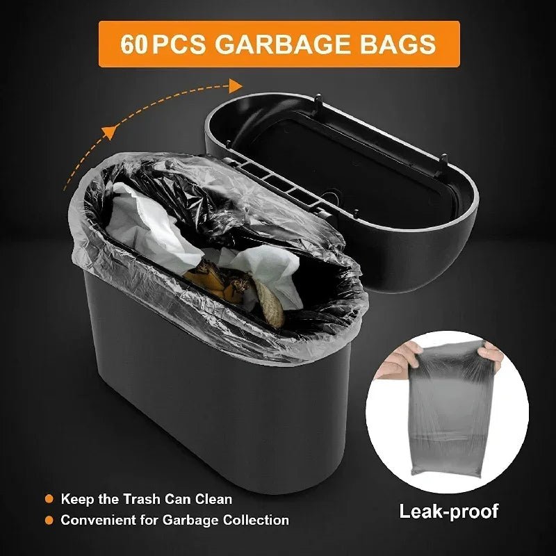 Car Trash Can (with Lid) Contains 60 (300) Garbage Bags, Small Car Trash Can, Leak-proof Mini Car Accessories - Cozy & Co. Market
