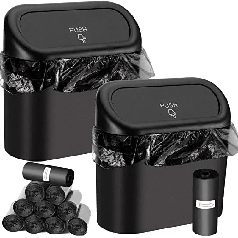 Car Trash Can (with Lid) Contains 60 (300) Garbage Bags, Small Car Trash Can, Leak-proof Mini Car Accessories - Cozy & Co. Market
