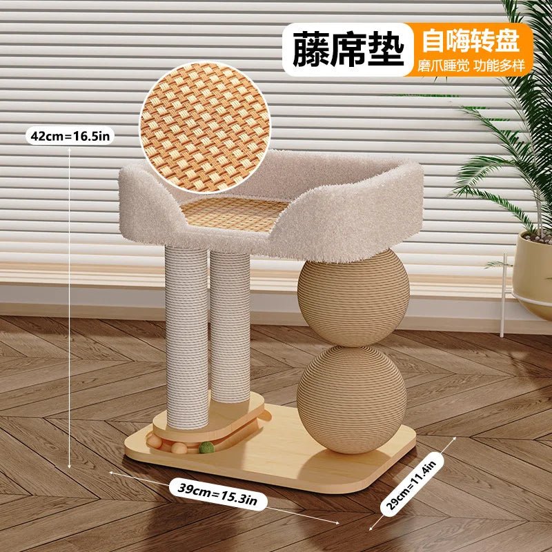 Cat Climbing Frame with Sisal Ball & Integrated Bed - Cozy & Co. Market
