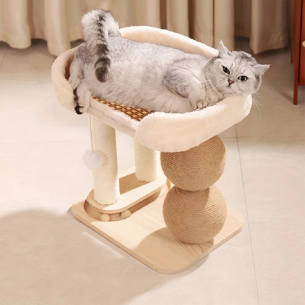 Cat Climbing Frame with Sisal Ball & Integrated Bed - Cozy & Co. Market