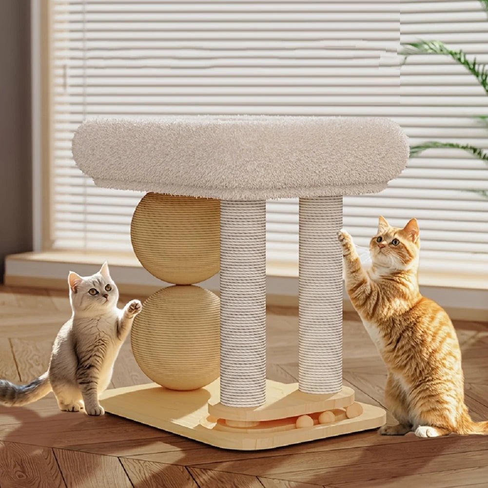 Cat Climbing Frame with Sisal Ball & Integrated Bed - Cozy & Co. Market