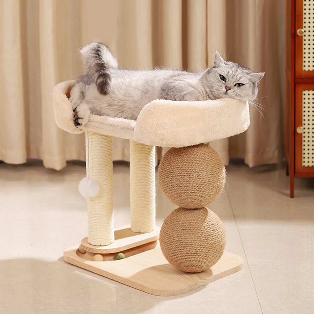 Cat Climbing Frame with Sisal Ball & Integrated Bed - Cozy & Co. Market