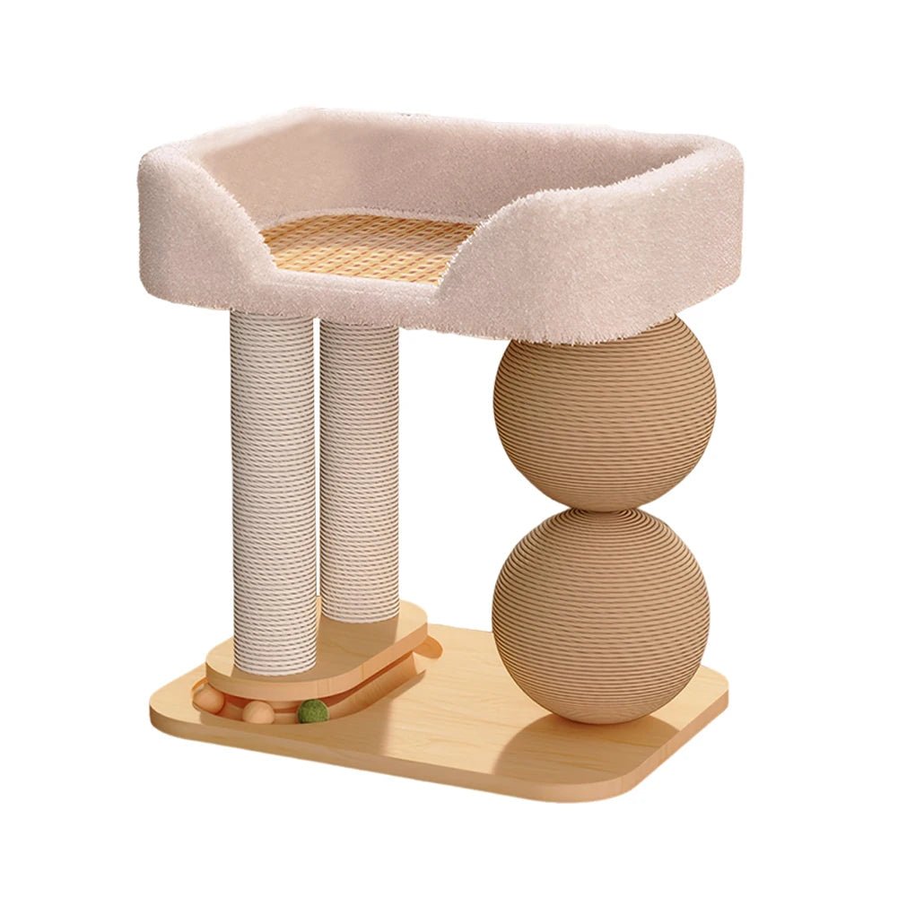 Cat Climbing Frame with Sisal Ball & Integrated Bed - Cozy & Co. Market
