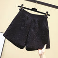 Chanel Style Woolen Shorts Women's Spring and Autumn High Waist Slimming Sequin Outer Wear Loose Waist A- Shaped Wide Leg Casual Boots Pants - Cozy & Co. Market