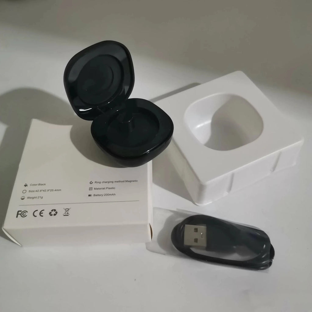 Charging Case For R02 R03 R06 R08 R09 Smart Ring Charging Box Cable 200mAh Wireless Charger Case Type-C Replacement Charger Case - Cozy & Co. Market