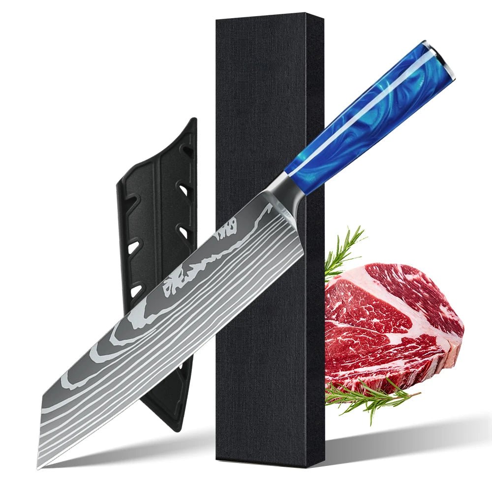 Chef Knife 8 Inch Professional Kitchen Knife German High Carbon Stainless Steel Ultra Sharp Santoku Meat - Cozy & Co. Market