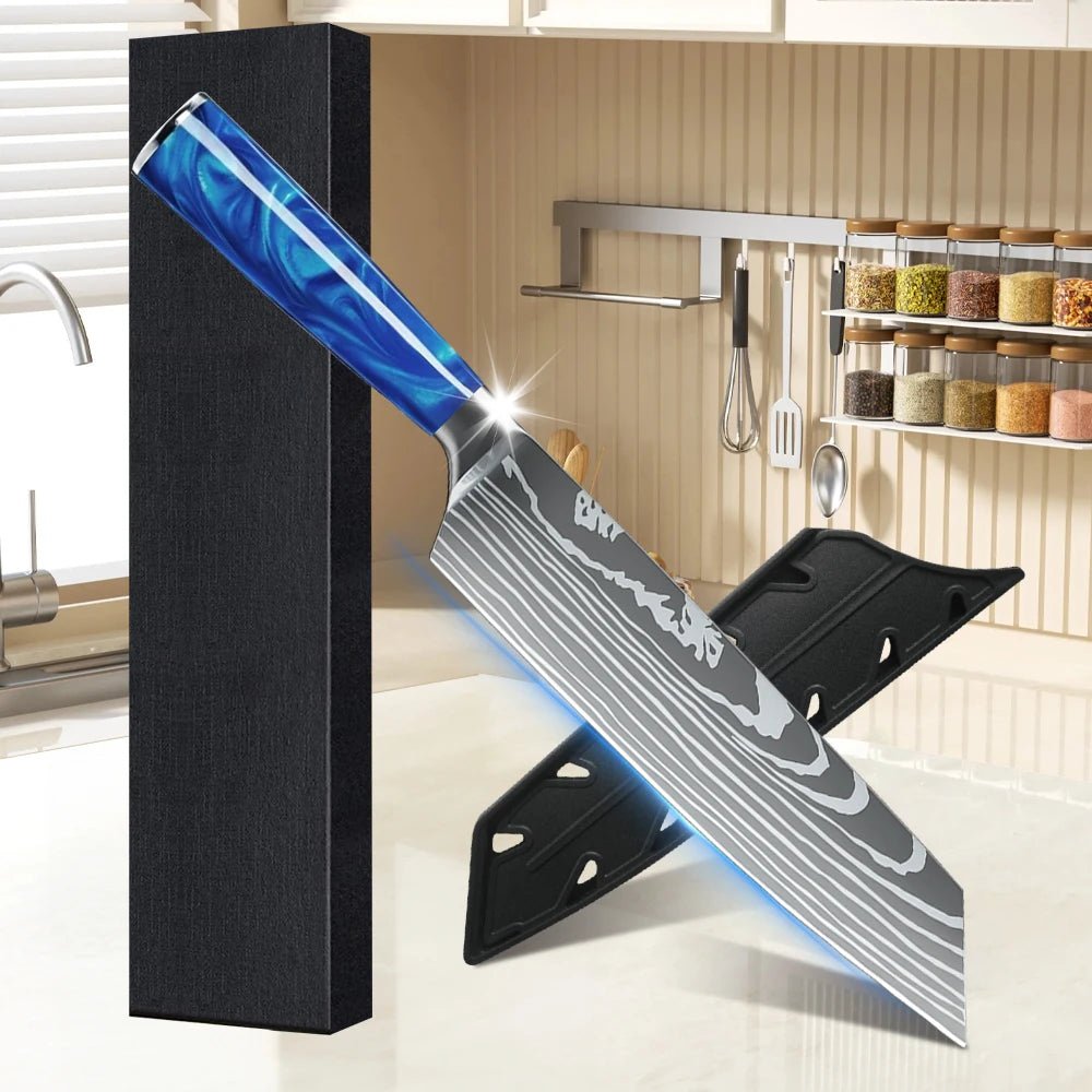 Chef Knife 8 Inch Professional Kitchen Knife German High Carbon Stainless Steel Ultra Sharp Santoku Meat - Cozy & Co. Market