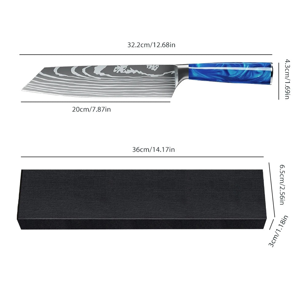 Chef Knife 8 Inch Professional Kitchen Knife German High Carbon Stainless Steel Ultra Sharp Santoku Meat - Cozy & Co. Market