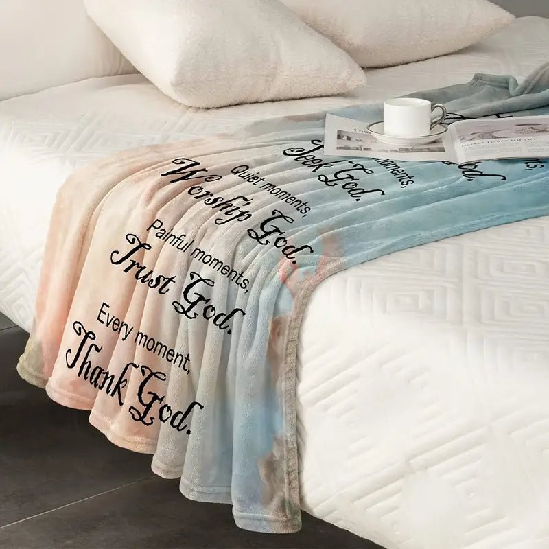 Christian Bible Verse Blanket for Women - Soft Plush Throw - Cozy & Co. Market