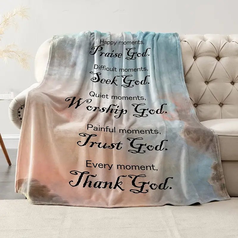 Christian Bible Verse Blanket for Women - Soft Plush Throw - Cozy & Co. Market