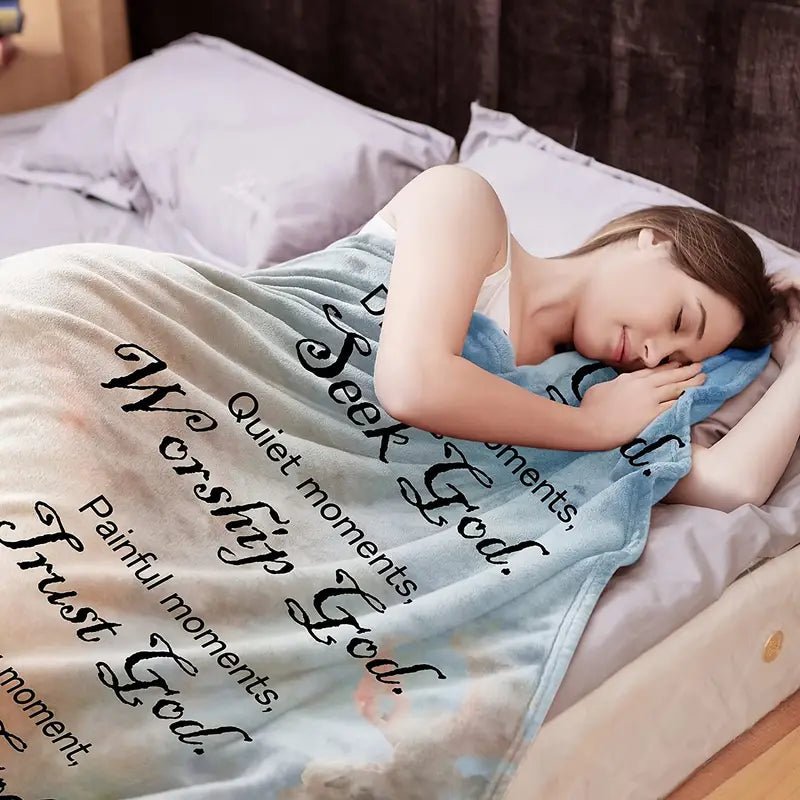 Christian Bible Verse Blanket for Women - Soft Plush Throw - Cozy & Co. Market